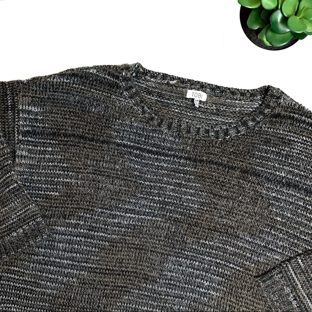 Tobi Gray Long Sleeve Crewneck Pullover Sweater